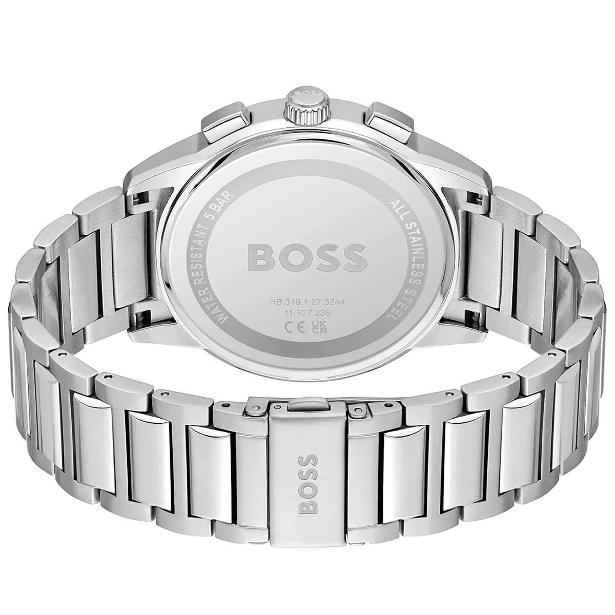 Hugo Boss Dapper watch caseback displaying stainless steel with BOSS branding
