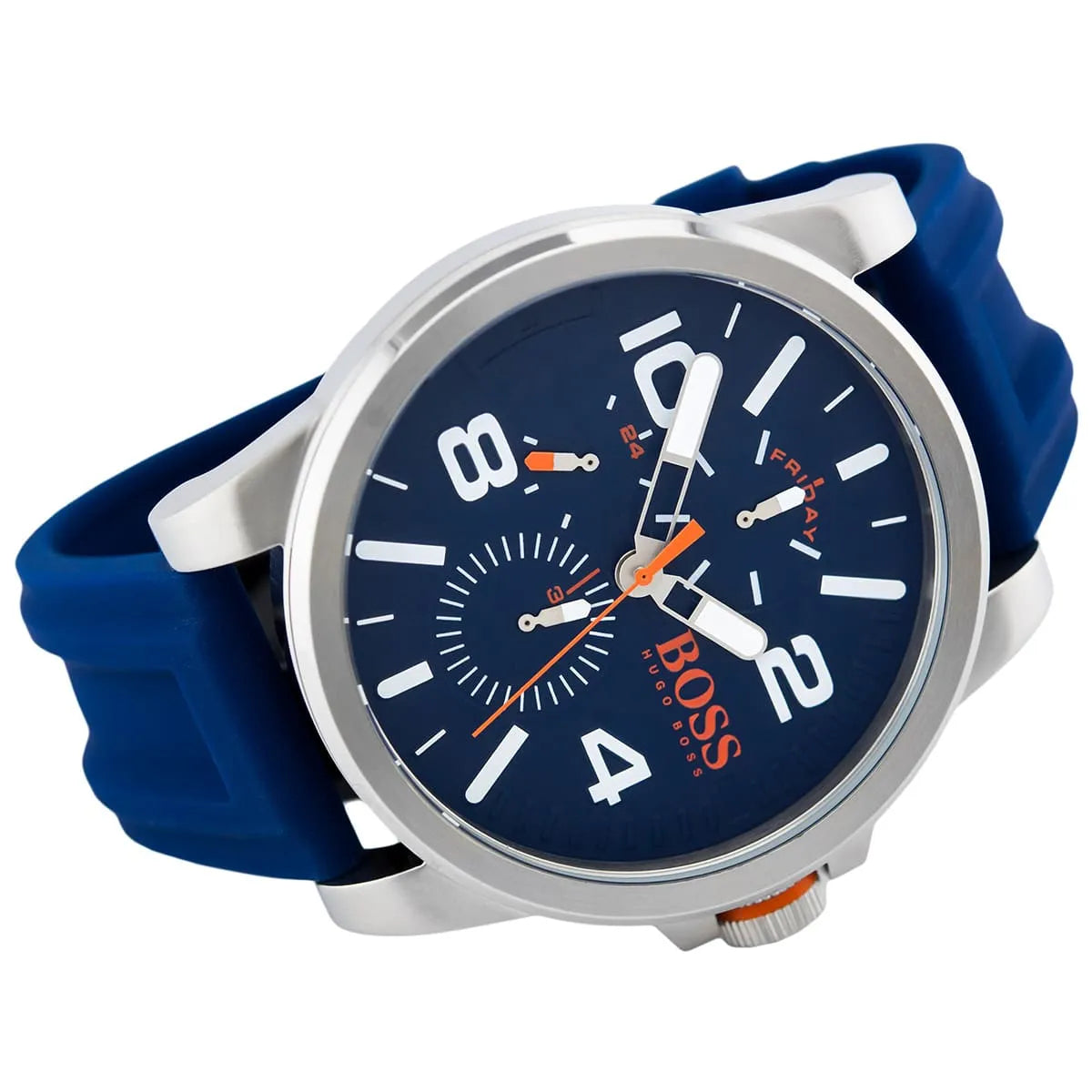 Hugo Boss Detroit Quartz Blue Dial Blue Silicone Strap Men's Watch - 1550008