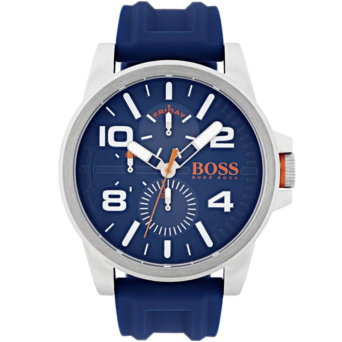 Hugo Boss Detroit Quartz Blue Dial Blue Silicone Strap Men's Watch - 1550008