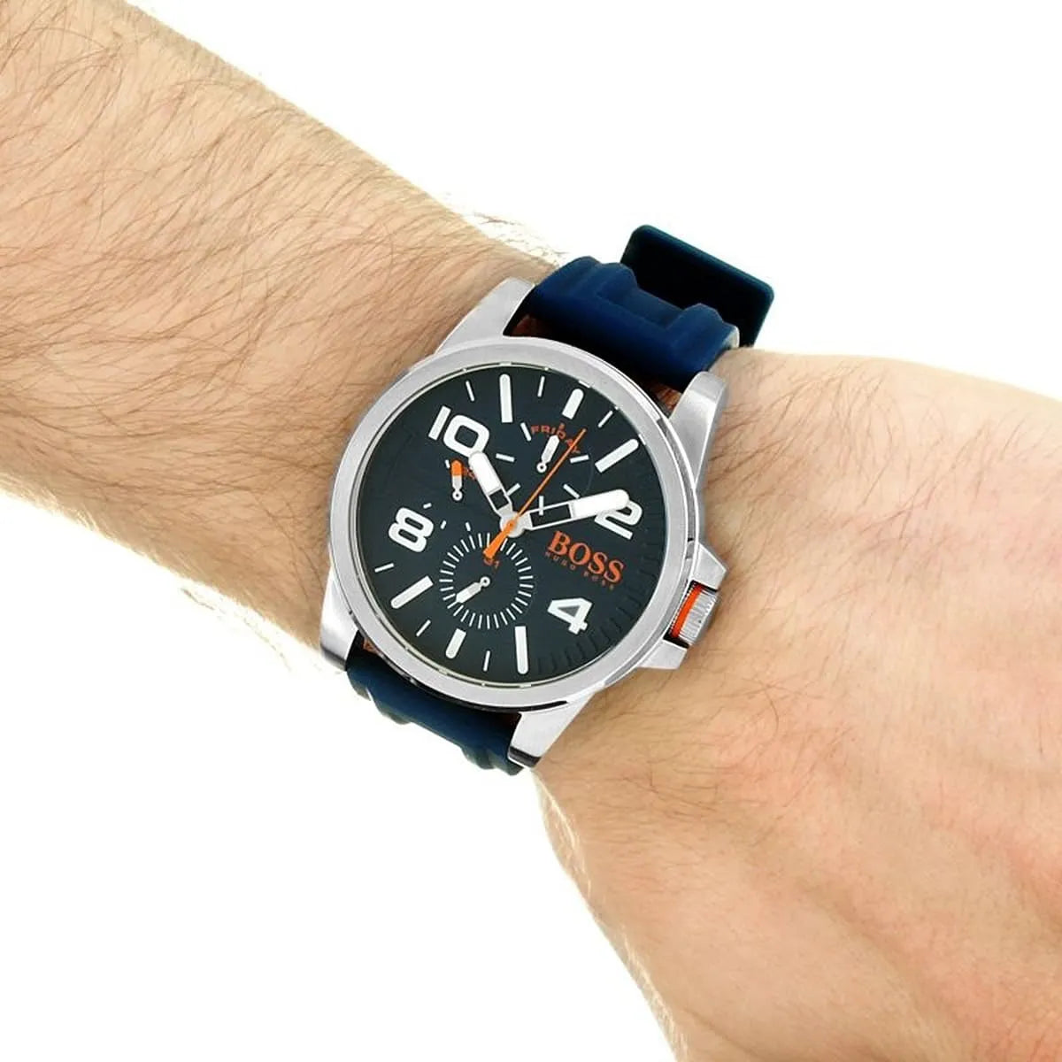 Hugo Boss Detroit Quartz Blue Dial Blue Silicone Strap Men's Watch - 1550008