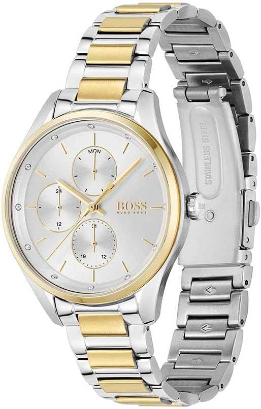 Hugo Boss Grand Course 36mm Silver Dial Two-Tone Bracelet Women's Watch - 1502585