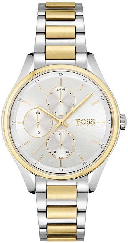 Hugo Boss Grand Course 36mm Silver Dial Two-Tone Bracelet Women's Watch - 1502585
