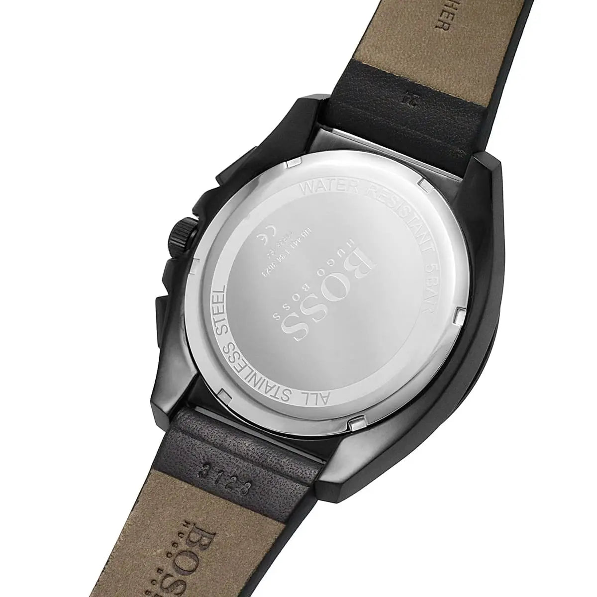 Hugo Boss Grandmaster Blue Dial Black Leather Strap Watch for Men - 1513883