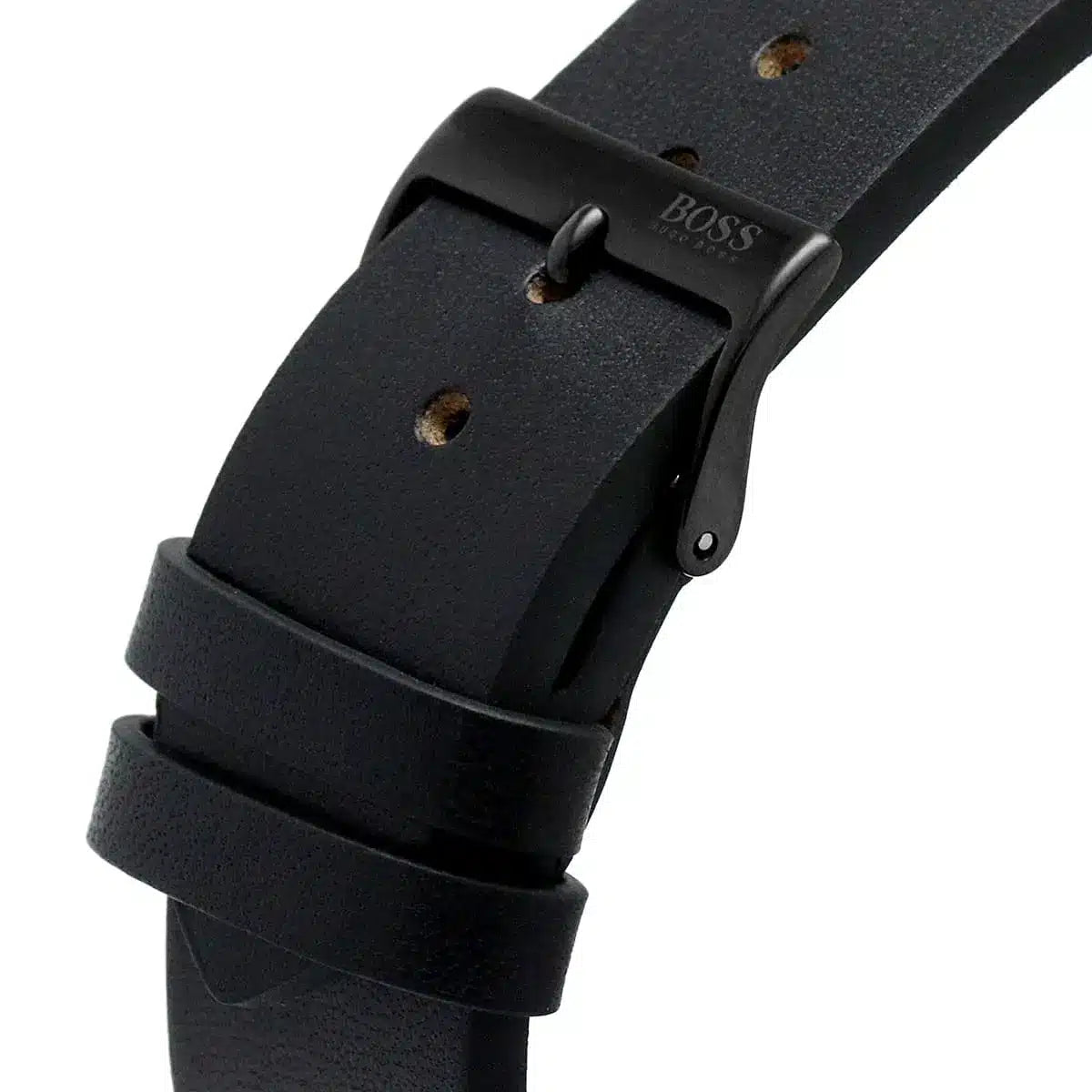 Hugo Boss Grandmaster Blue Dial Black Leather Strap Watch for Men - 1513883