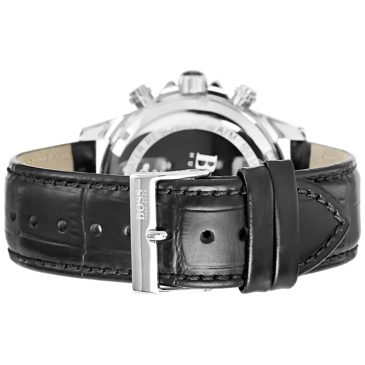 Hugo Boss Ikon Blue Dial Black Leather Strap Watch for Men - 1513176