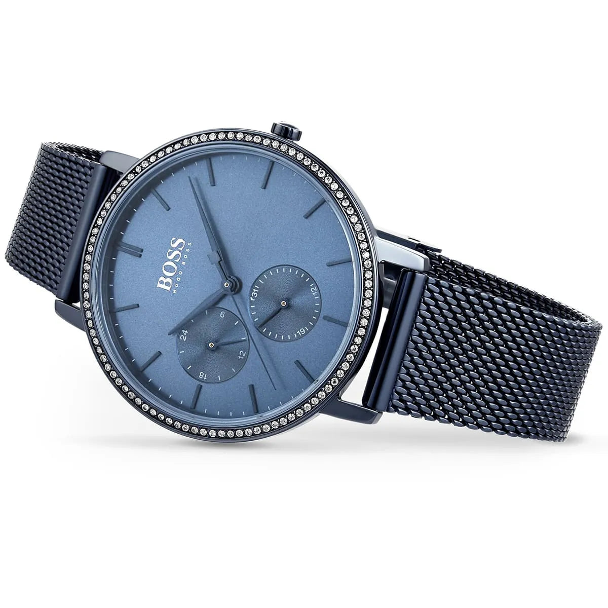 Hugo Boss Infinity 35mm Blue Dial Blue Mesh Bracelet Quartz Women's Watch - 1502518