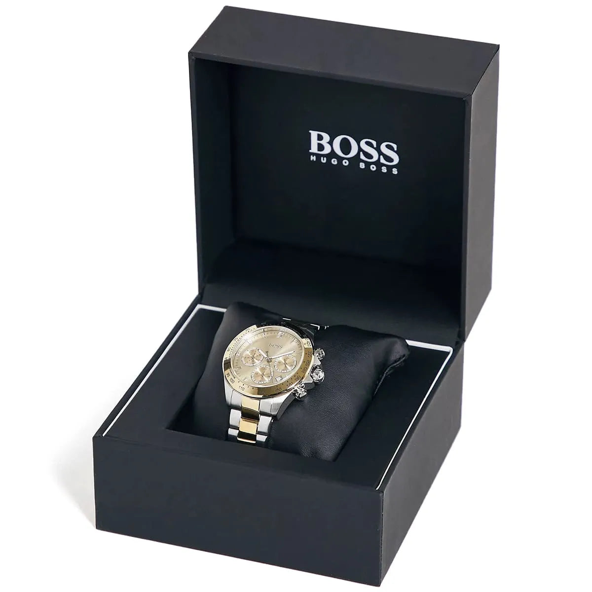 Hugo Boss Novia watch in black presentation box with Hugo Boss branding
