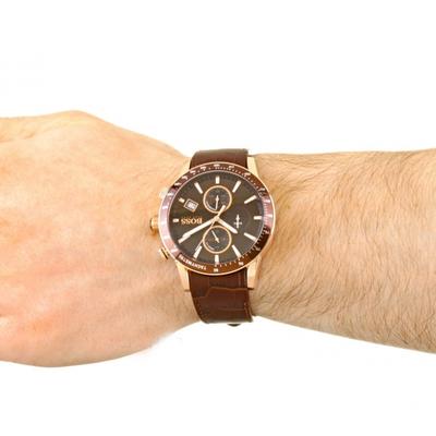 Hugo Boss Rafale Chronograph watch on wrist showing front face with chronograph subdials