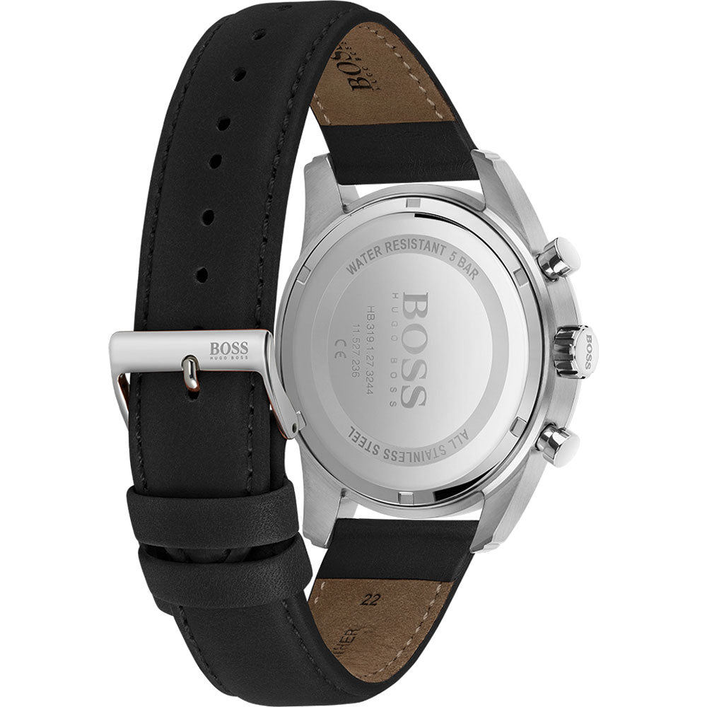 Hugo Boss Skymaster watch caseback with engraved BOSS logo and water resistant text