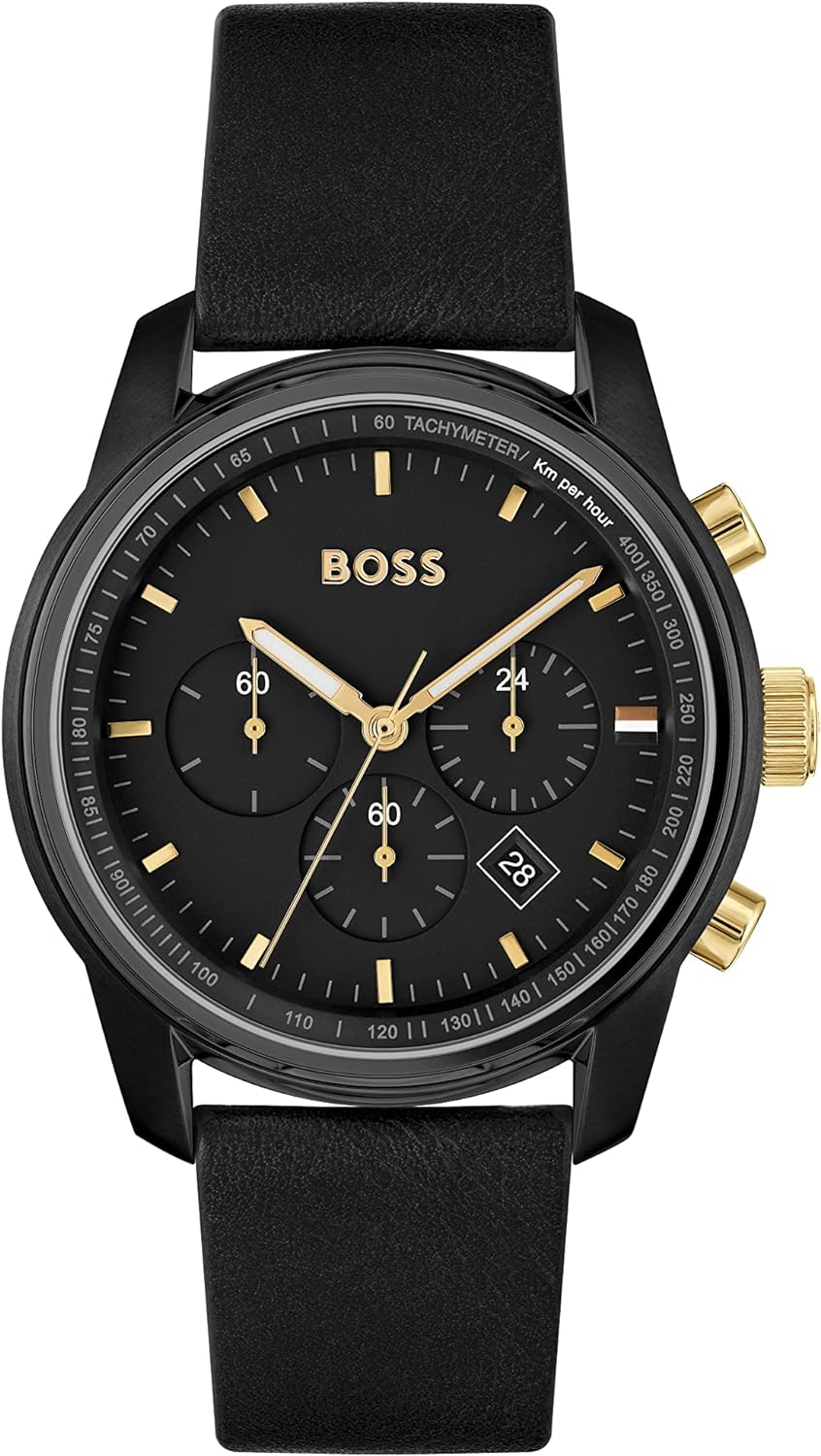 Hugo Boss Trace Chronograph Leather Men's Watch 1514003