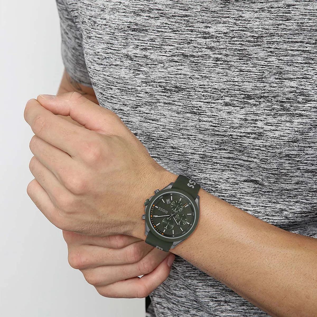 Hugo Boss Velocity chronograph watch worn on wrist