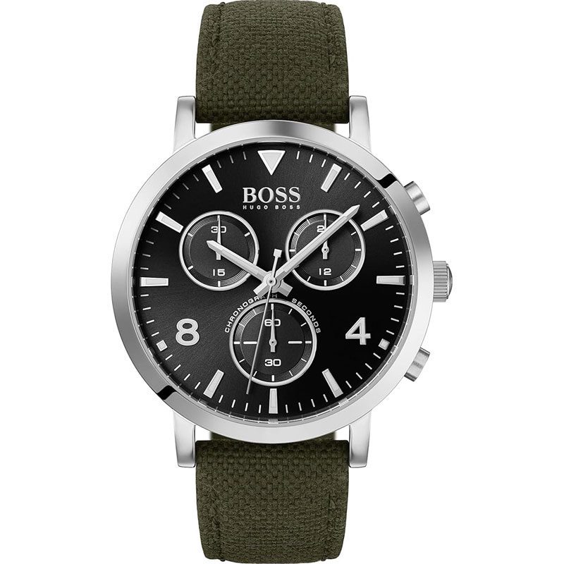 Hugo Boss Vesada Chronograph Green Fabric  Men's Watch -1513692