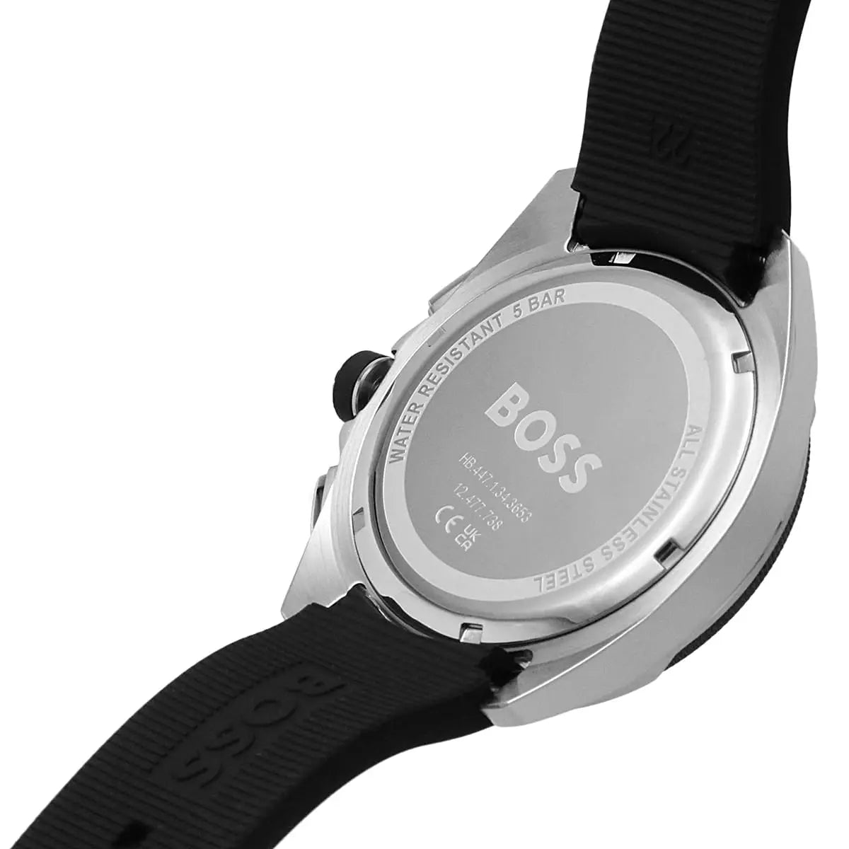 Hugo Boss Volane Chronograph Black Dial Black Silicone Strap Men's Watch 1513953