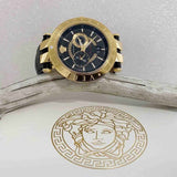 Versace V-Race Black Leather Strap Men's Watch VEBV00119 - Watches of New Zealand #2