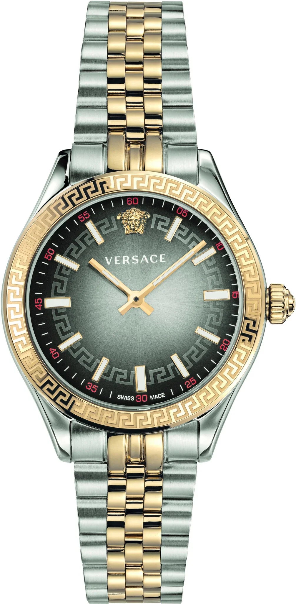 Versace Hellenyium Grey Dial Two Tone Steel Strap Women's Watch - VEHU00520