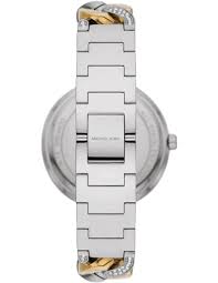 Michael Kors Catelyn Three-Hand Crystals Silver Dial Two Tone Steel Strap Watch MK4633
