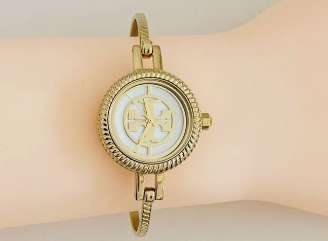 Tory Burch Reva Gold Stainless Steel Bangle Strap Women Watches TBW4029