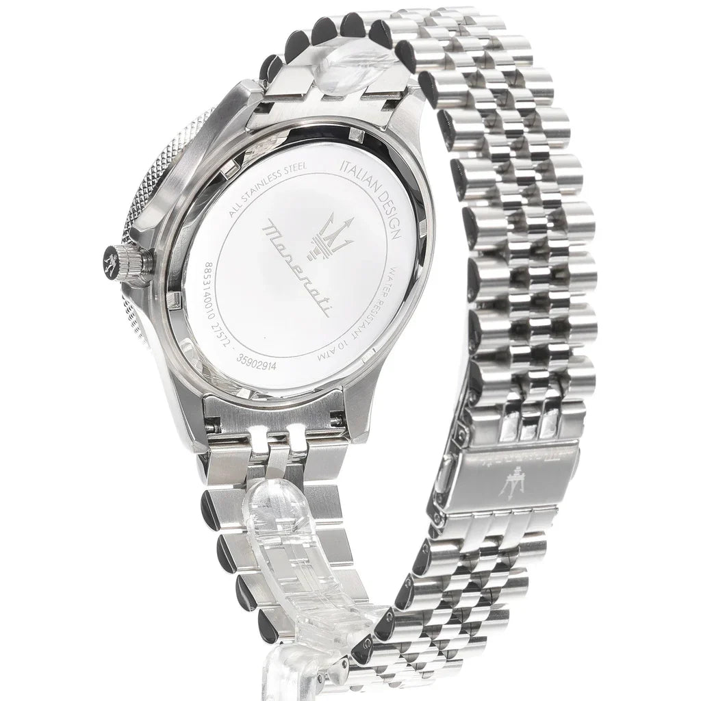 Maserati Sfida Gunmetal Dial Date Window Silver Men's Watch R8853140010