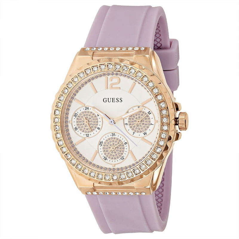 Guess Starlight Women's White Dial Silicone Band Women's Watch  W0846L6 - Watches of New Zealand