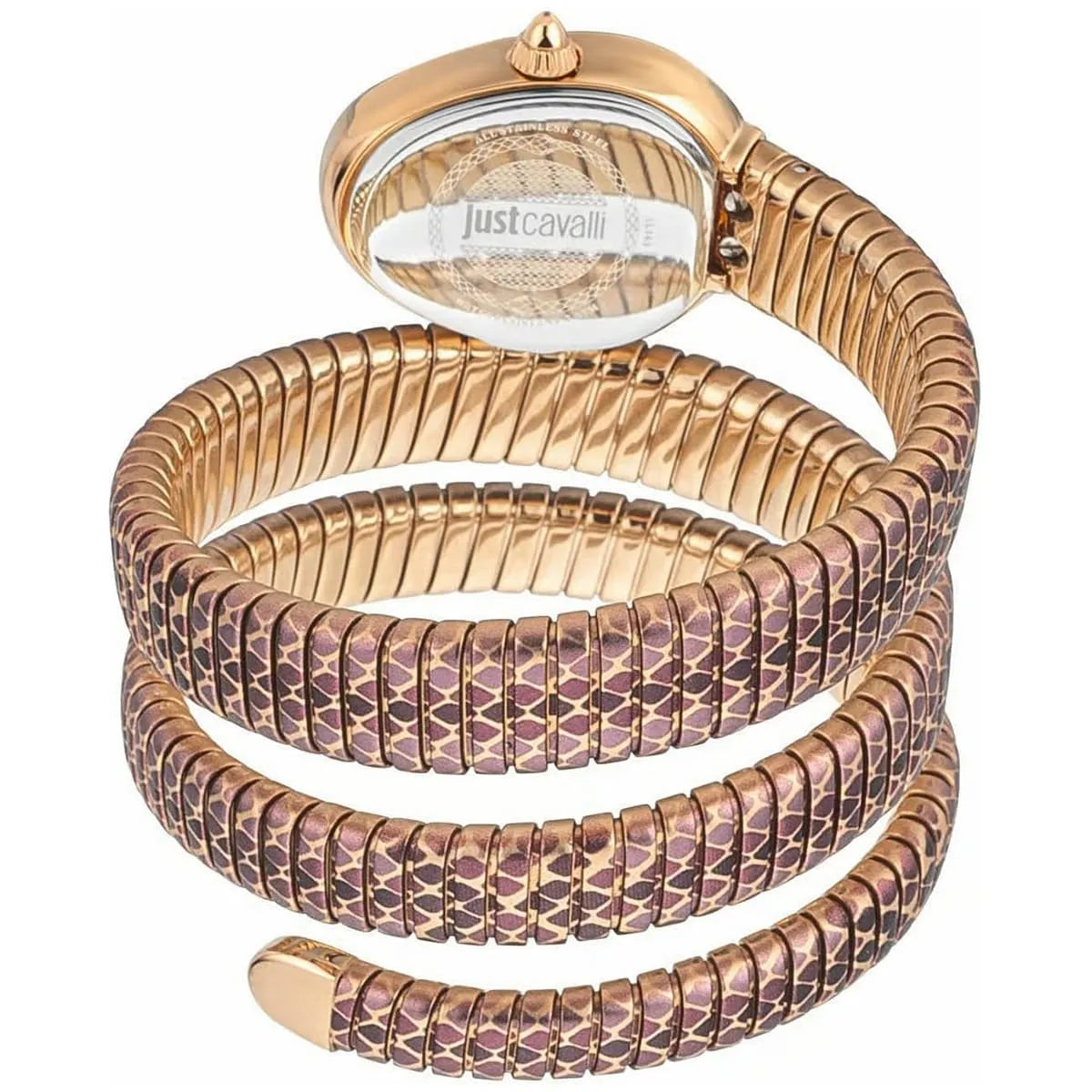 Just Cavalli Glam Snake White Dial Multicolor Steel Strap Women Watch - JC1L163M0275
