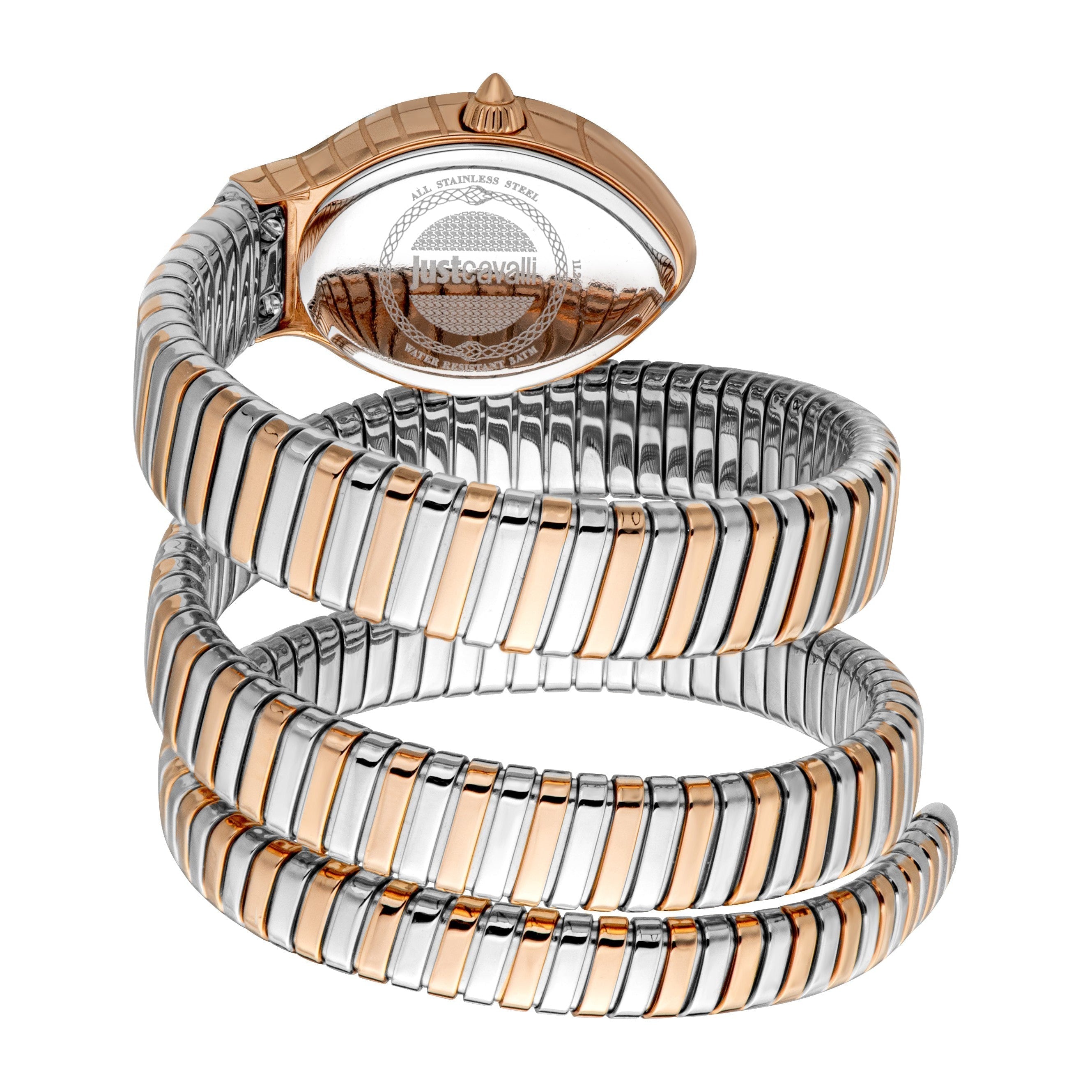 Just Cavalli lungo watch with coiled spring expandable strap construction