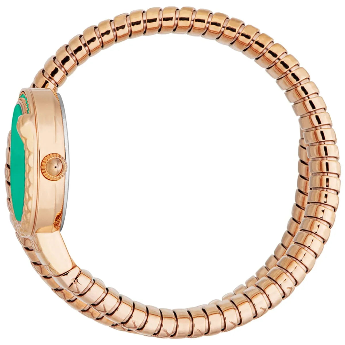Just Cavalli Snake 22mm Quartz Enchanting Green Dial Rose Gold Steel Women's Watch - JC1L301M0055
