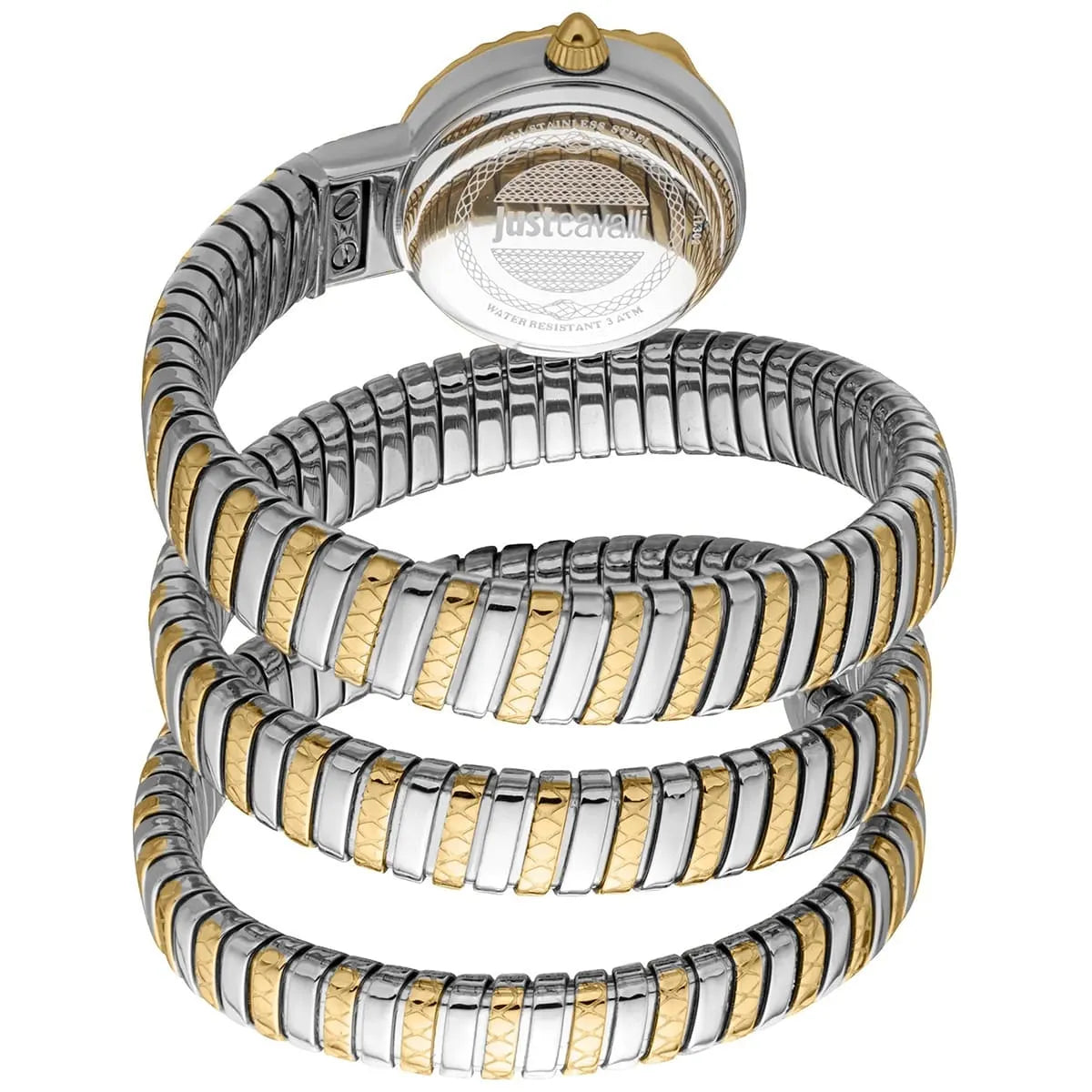 Just Cavalli Signature Snake Enchanting Two Tones YG MOP Women's Watch - JC1L302M0055