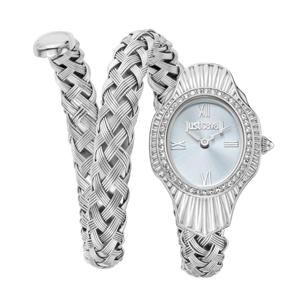 Just Cavalli Twined Silver Turquoise Watch - JC1L305M0015