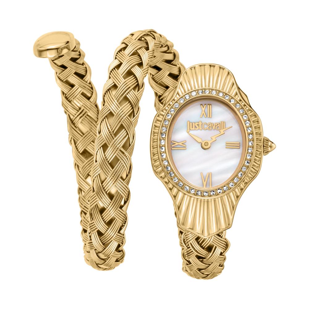 Just Cavalli Signature Snake Twined Quartz Stainless Steel Women's Watch - JC1L305M0025