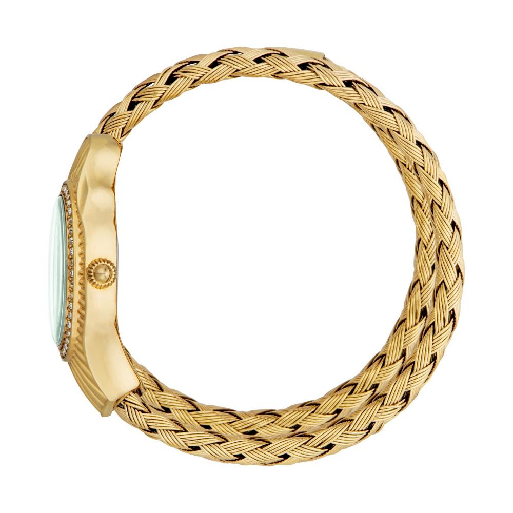 Just Cavalli Signature Snake Twined Yellow Gold Green Women's Watch - JC1L305M0035