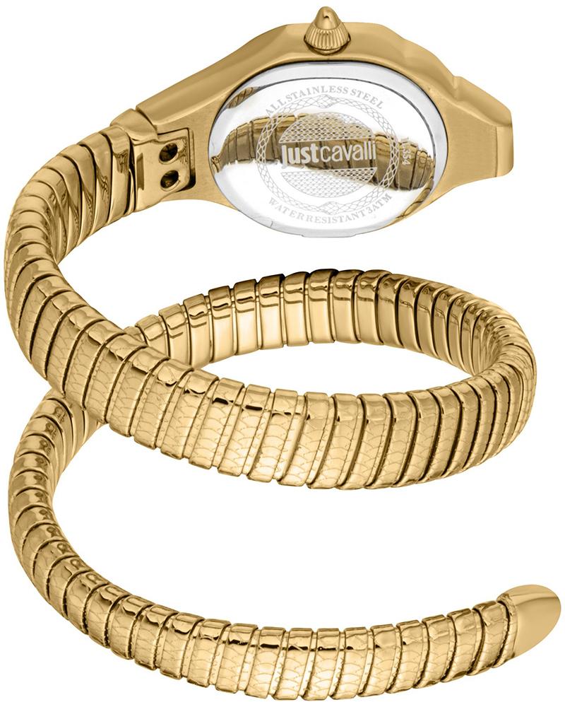 Just Cavalli Fiore Turquoise Dial Gold Steel Strap Women Watch - JC1L354M0035