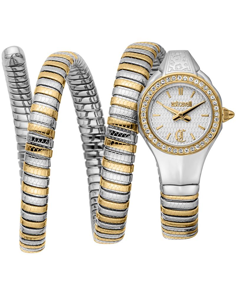 Just Cavalli Signature Snake Vita Two Tones YG Silver Watch - JC1L355M0055