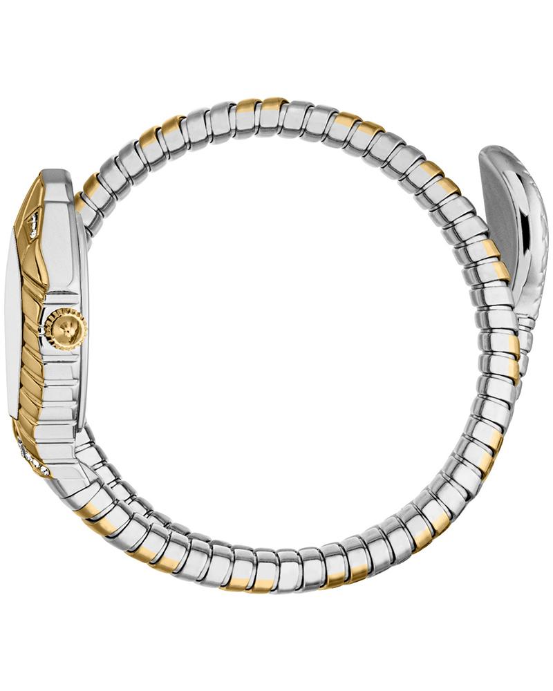 Just Cavalli Speranza watch on wrist displaying two-tone segmented bracelet