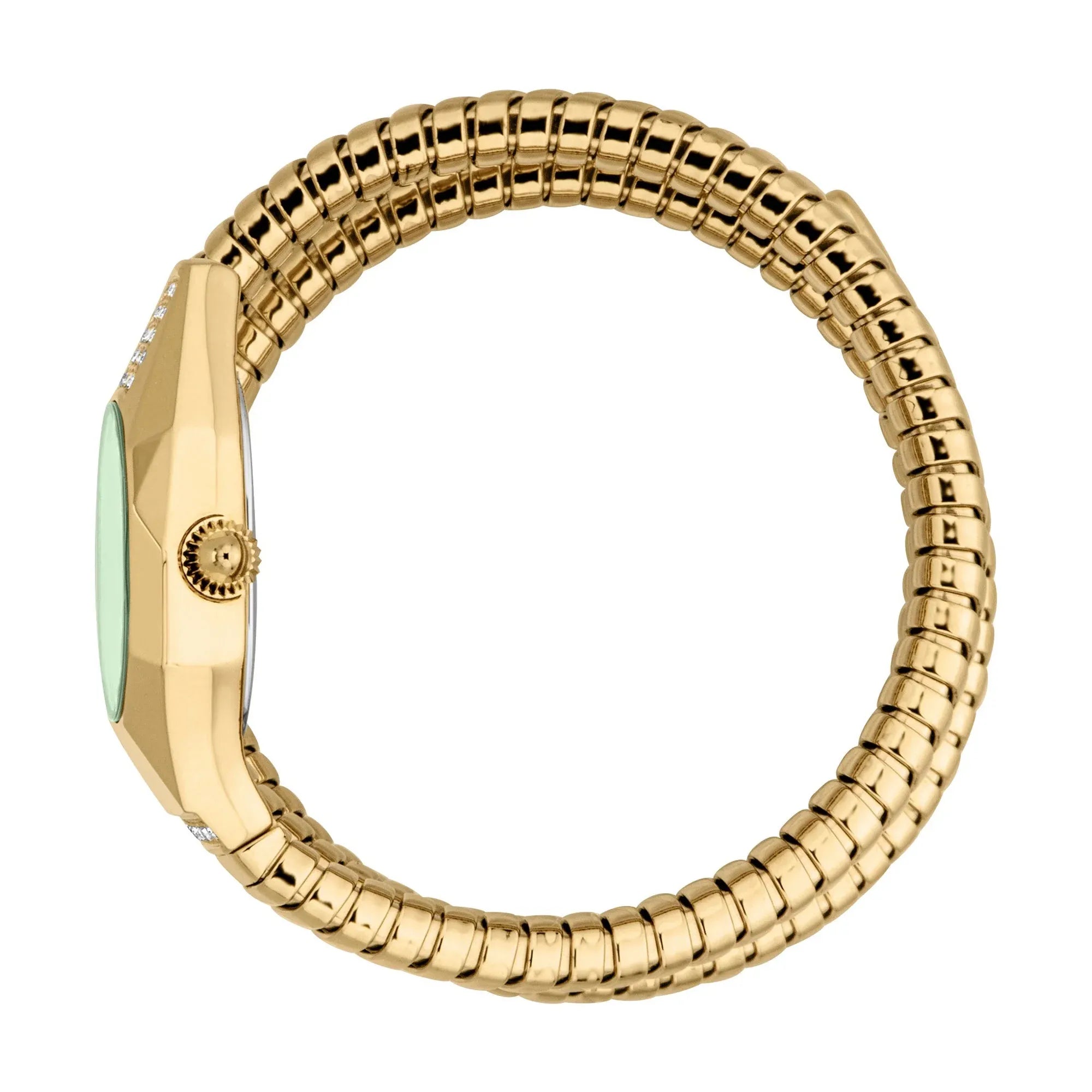 Just Cavalli Signature Snake Lunara Yellow Gold Green Women Watch - JC1L397M0045