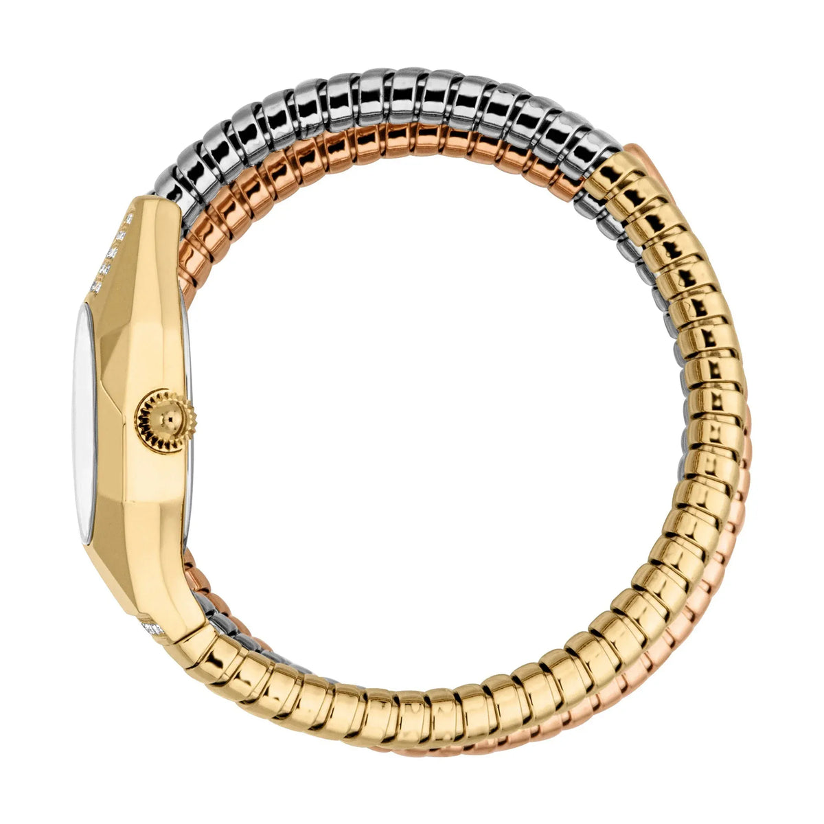 Just Cavalli Signature Snake Lunara Silver Rose Gold Watch JC1L397M0095
