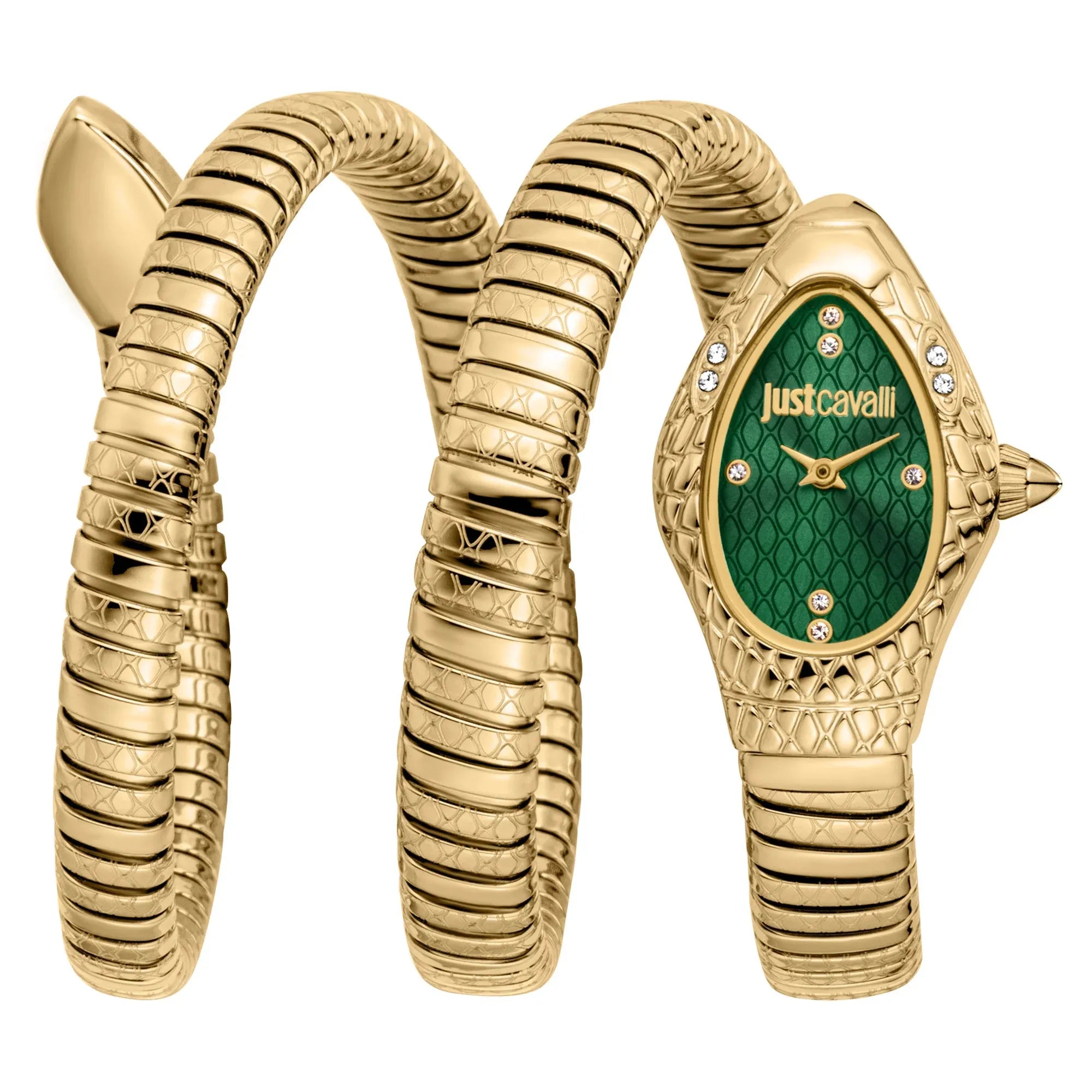Just Cavalli Aurela Green Dial Gold Steel Strap Women Watch - JC1L374M0035
