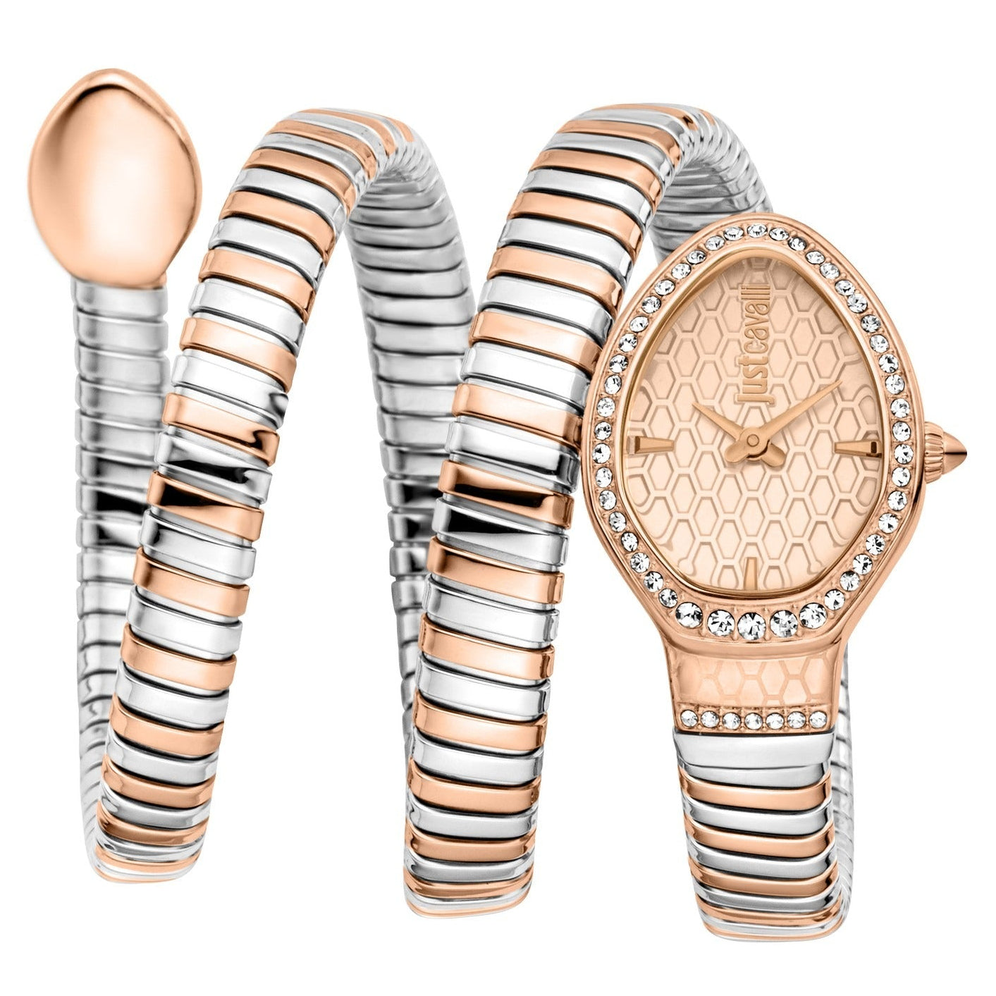 Just Cavalli Carezza Rose Gold Dial Two Tone Steel Strap Women Watch - JC1L372M0065