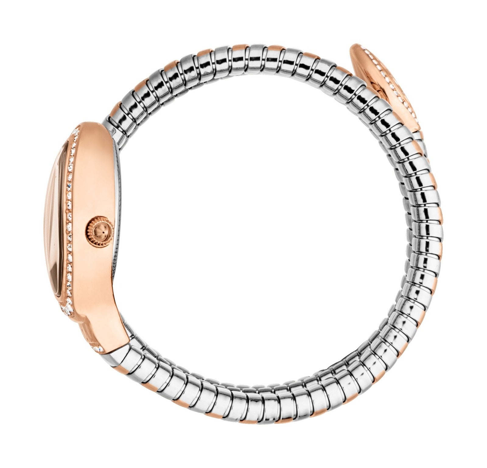 Just Cavalli Carezza Rose Gold Dial Two Tone Steel Strap Women Watch - JC1L372M0065