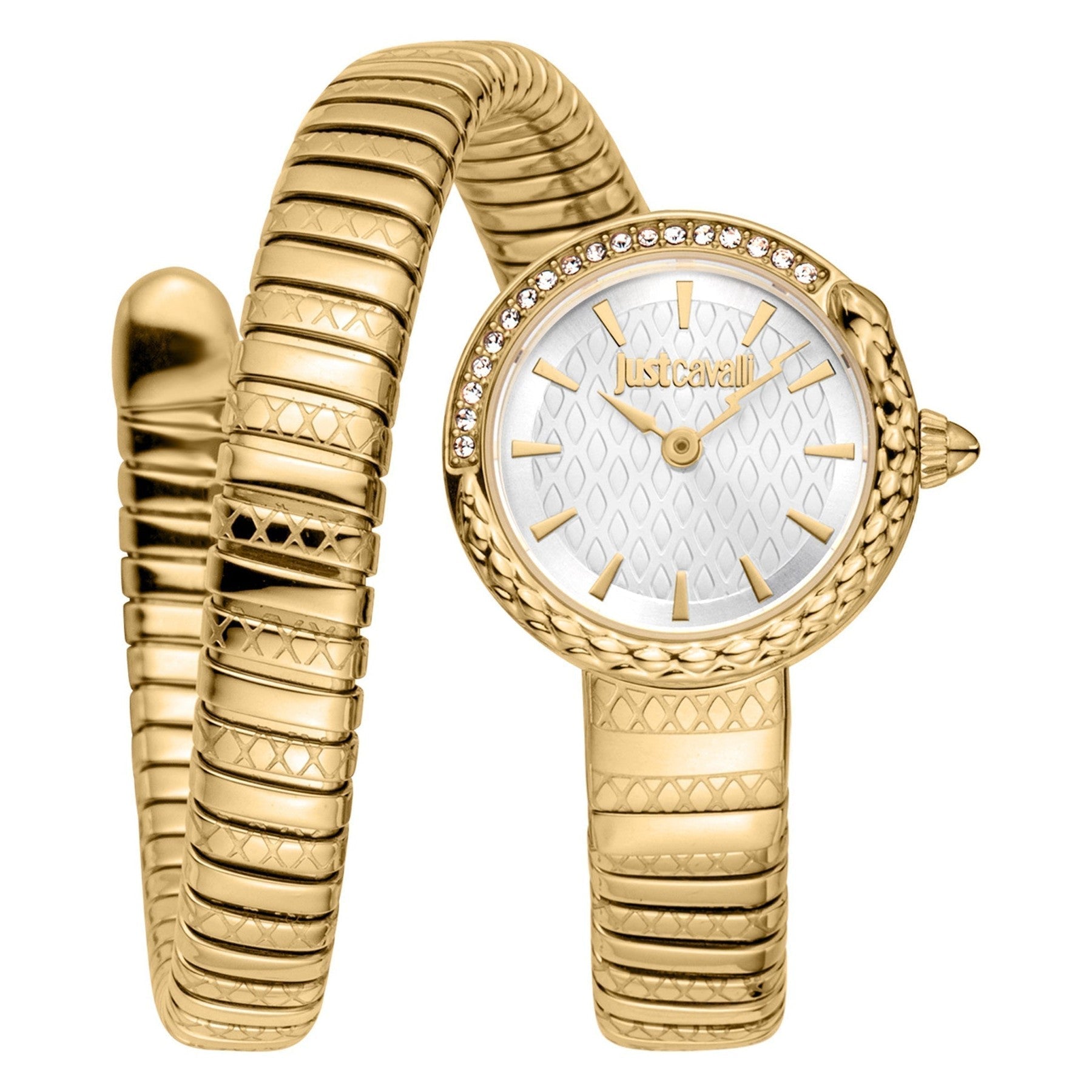 Just Cavalli Signature Snake Cerchio Yellow Gold Women's Watch - JC1L301M0025