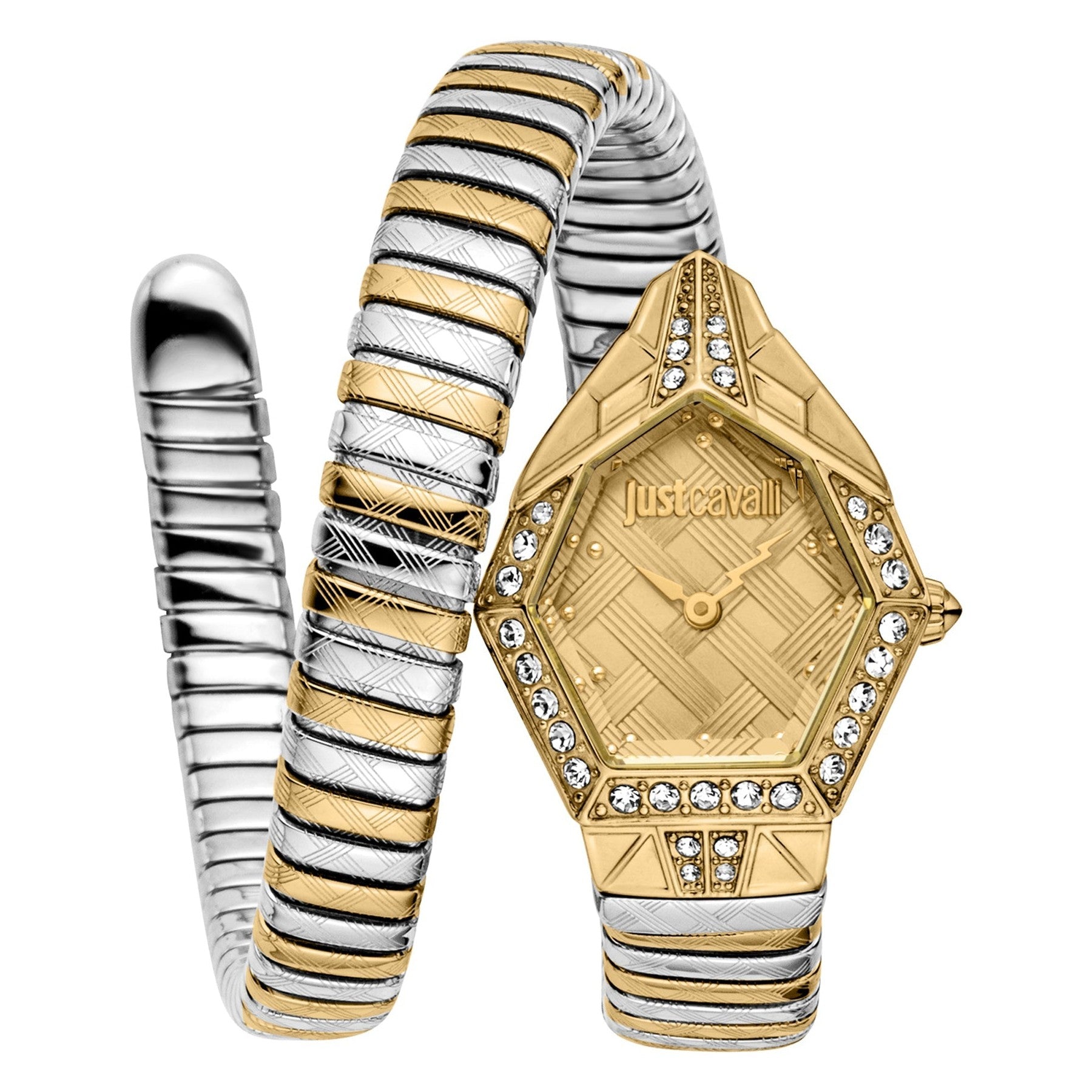 Just Cavalli Ornato Snake Two Tone Gold/Silver Women's Watch - JC1L303M0055