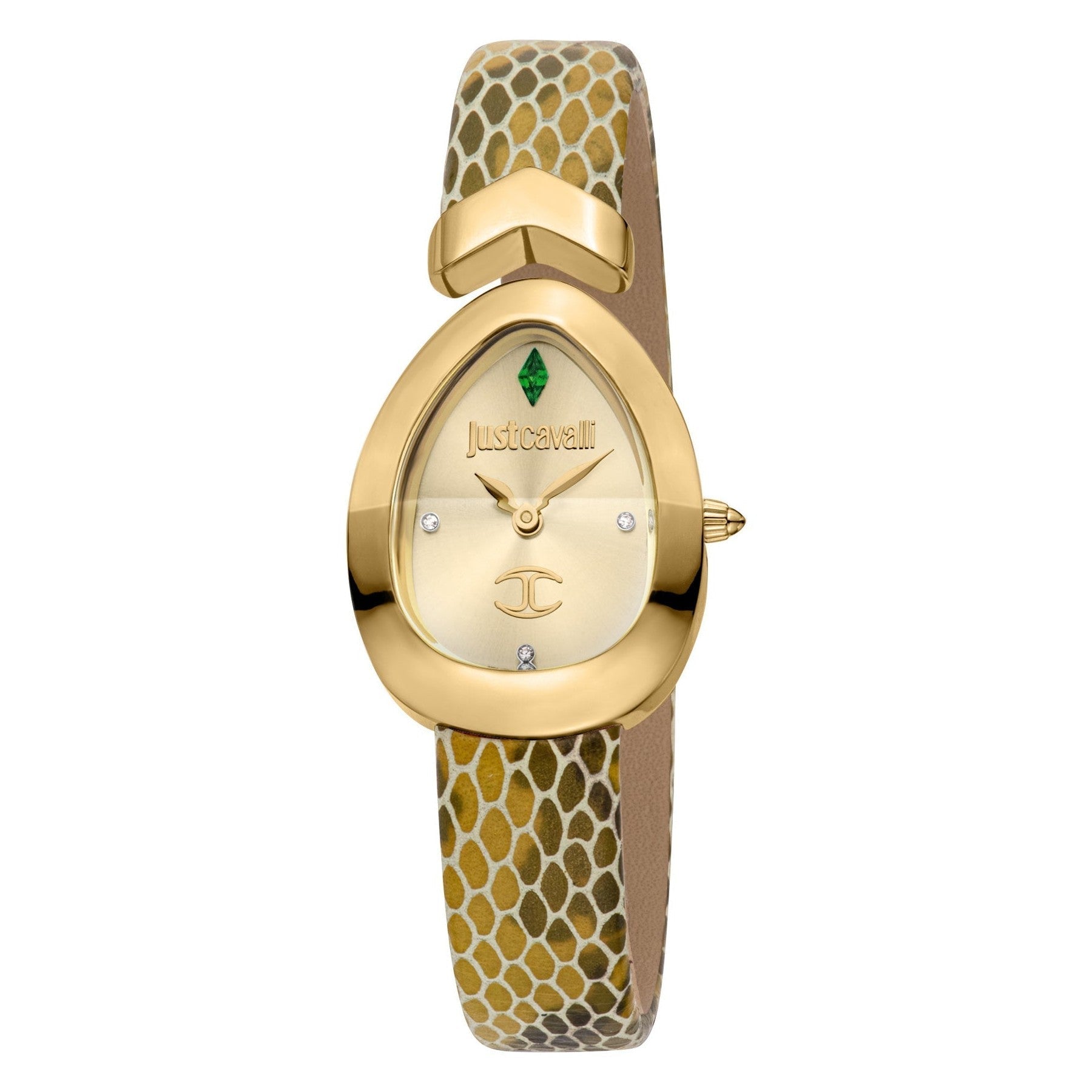 Just Cavalli Gold Leather Watch, Champagne Dial Women's Watch - JC1L321L0035