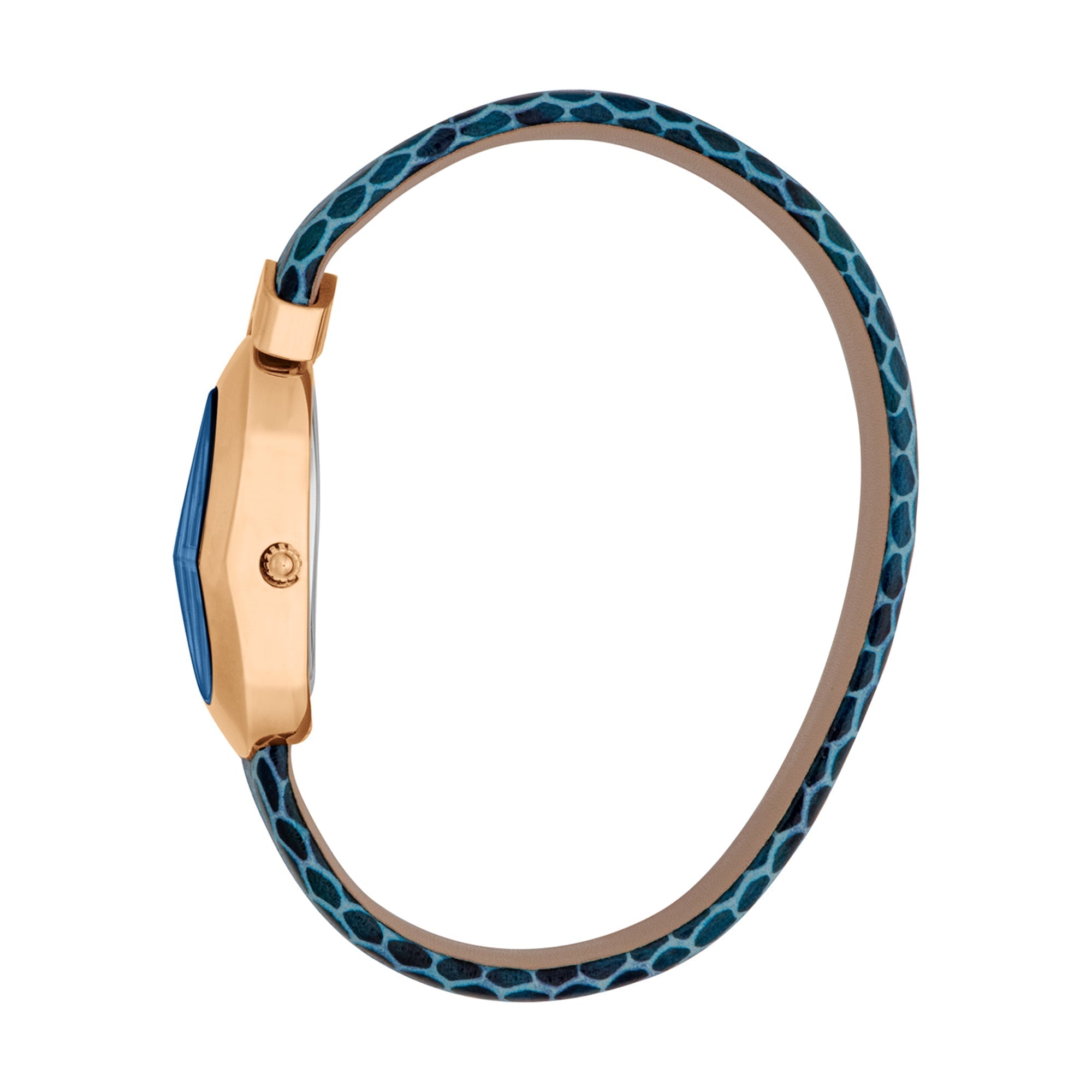 Just Cavalli Rose Gold Watch, Blue Leather Women's Watch - JC1L321L0055