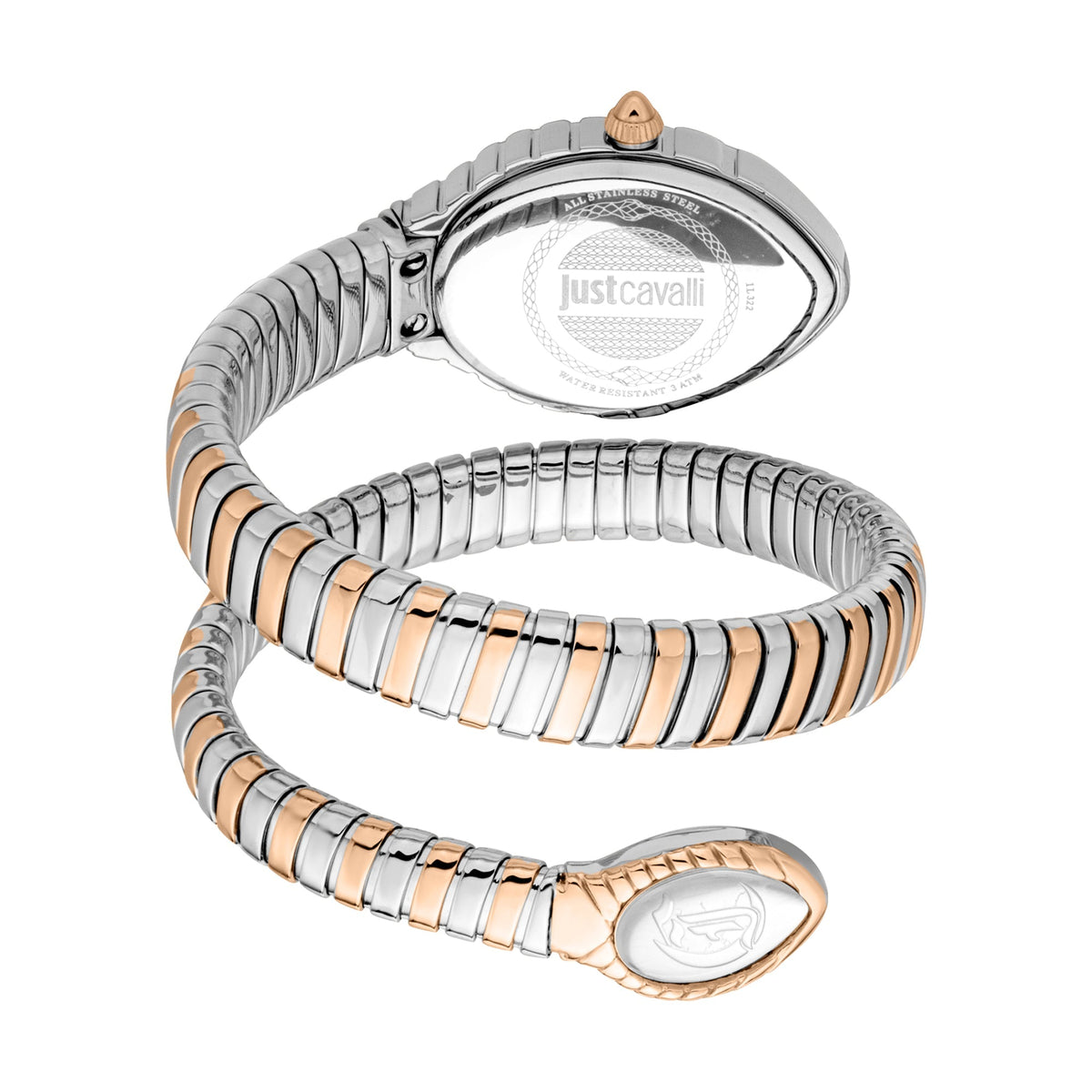 JUST CAVALLI Unica Snake Silver Oval Dial Analog Women Watch - JC1L322M0065