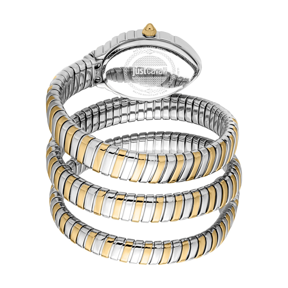 Just Cavalli JC1L323M0055 coiled two-tone bracelet strap detail