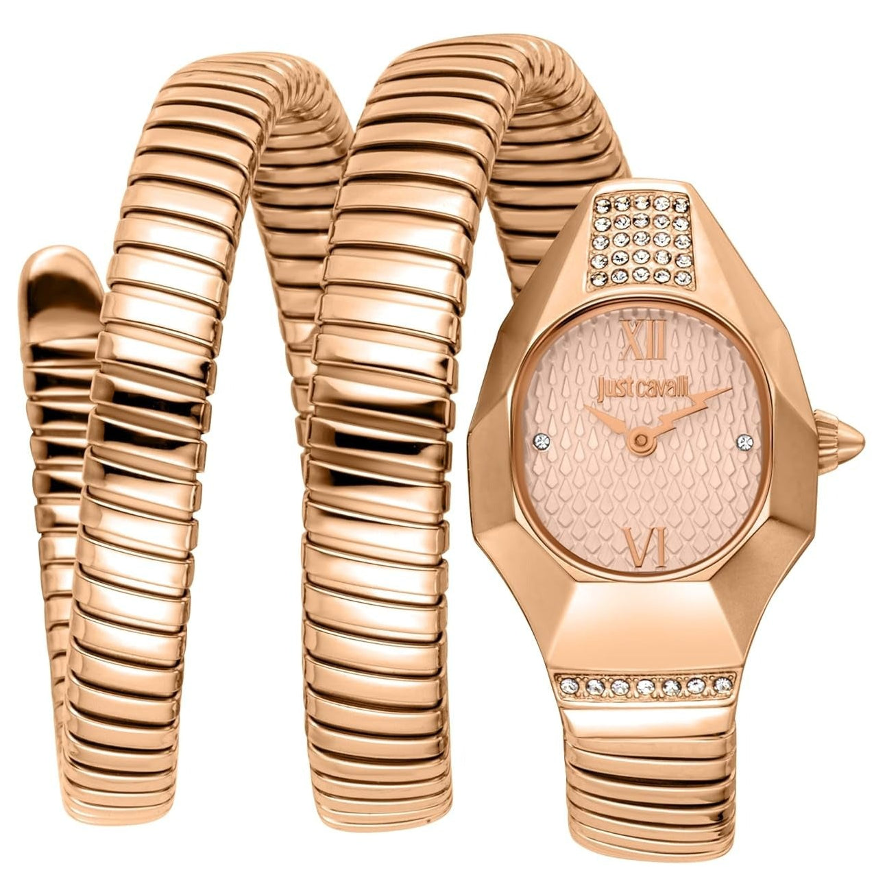 Just Cavalli Lunara Rose Gold Dial Rose Gold Steel Strap Women Watch - JC1L397M0055