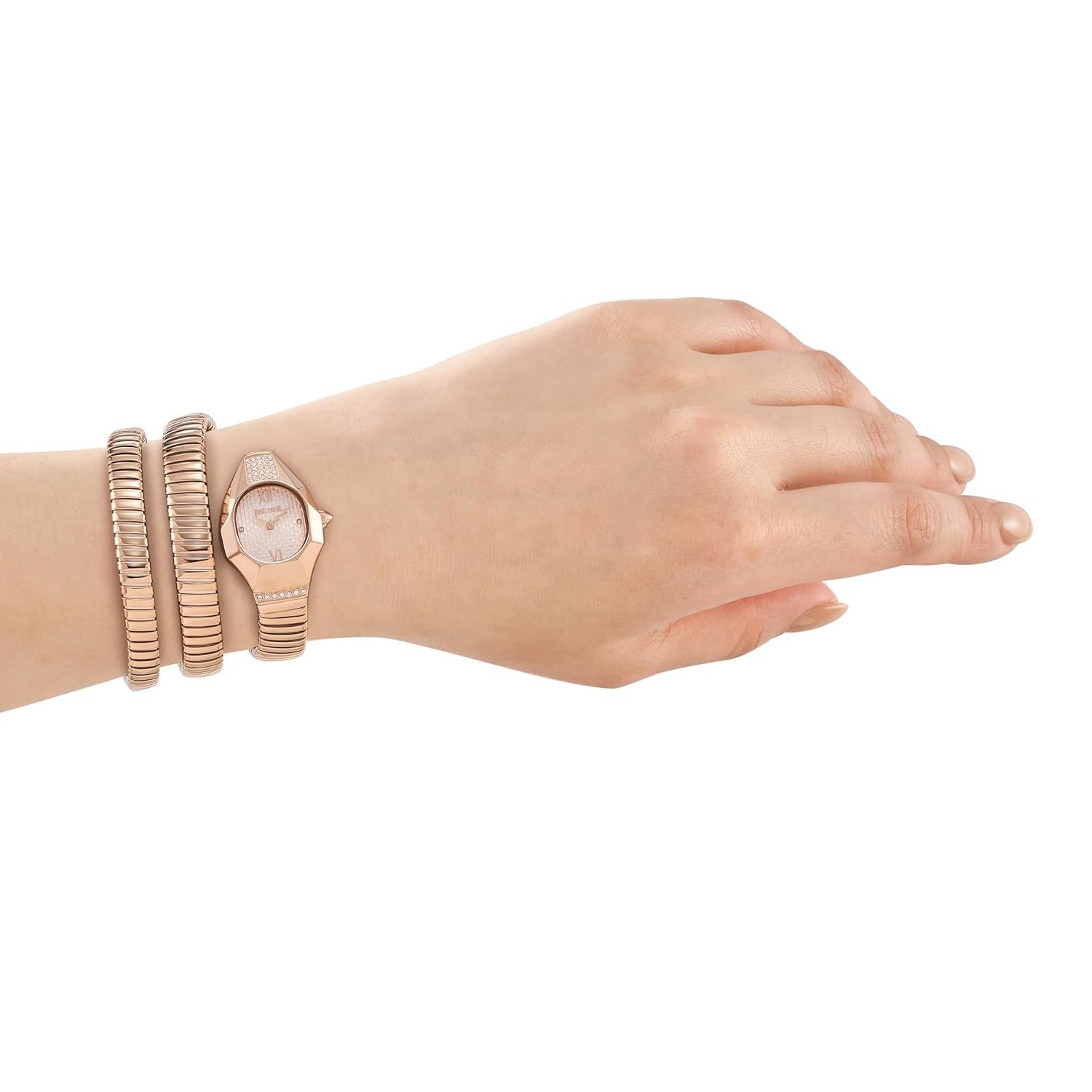 Just Cavalli Lunara Rose Gold Dial Rose Gold Steel Strap Women Watch - JC1L397M0055