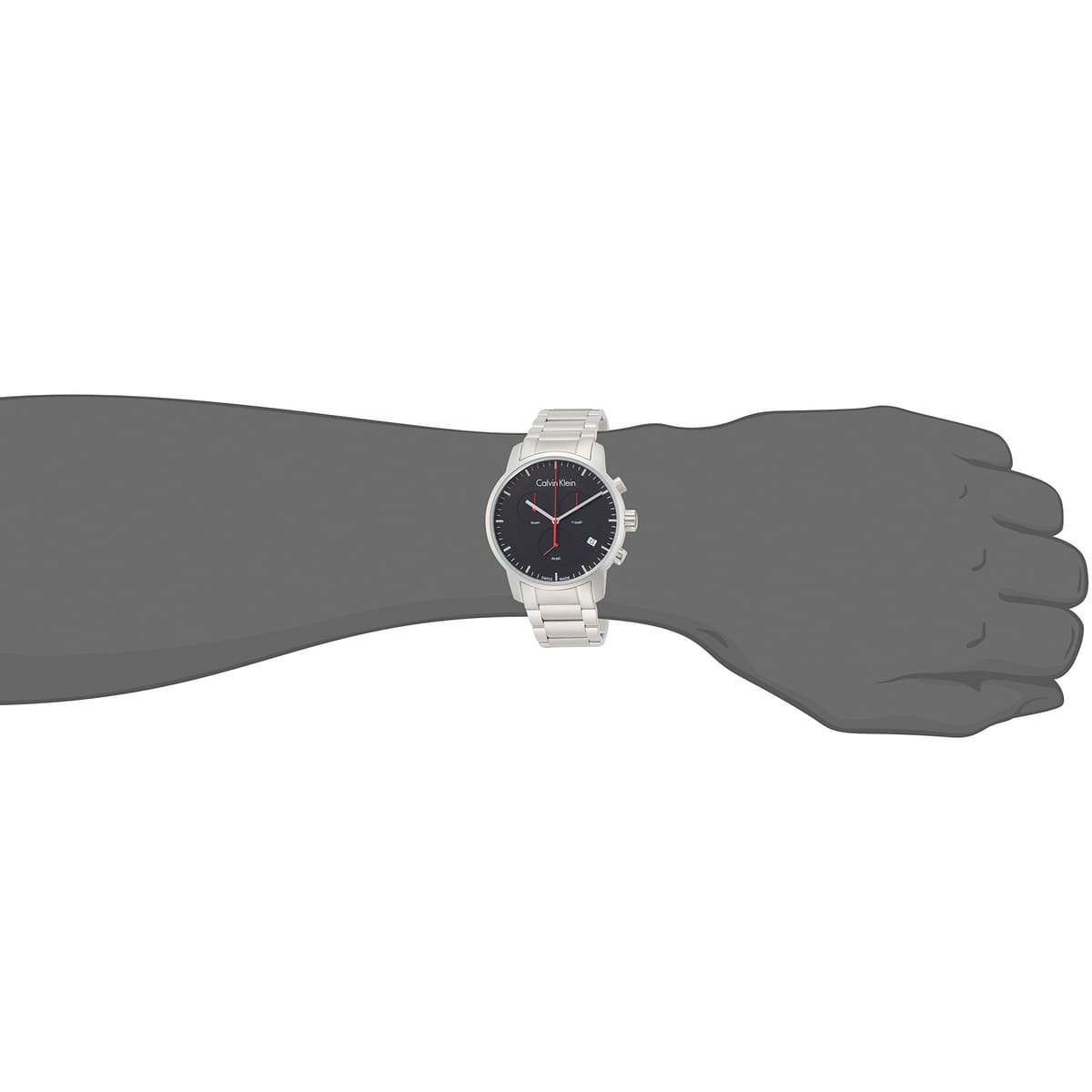 Calvin Klein K2G27141 chronograph watch worn on wrist with black dial visible