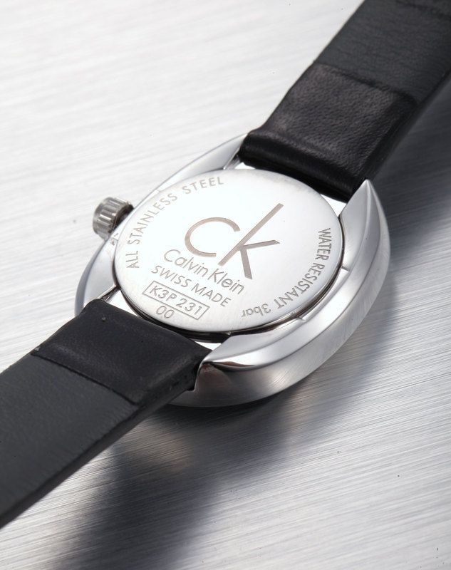 CALVIN KLEIN Incentive Black Dial Black Leather Watch K3P231C1