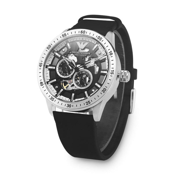 Emporio Armani Automatic Black Leather Men's Watch AR60051 - Watches of New Zealand #2