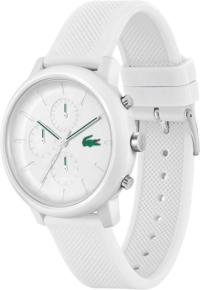 Lacoste 12.12 White Silicone Chronograph Men's Watch - 2011246